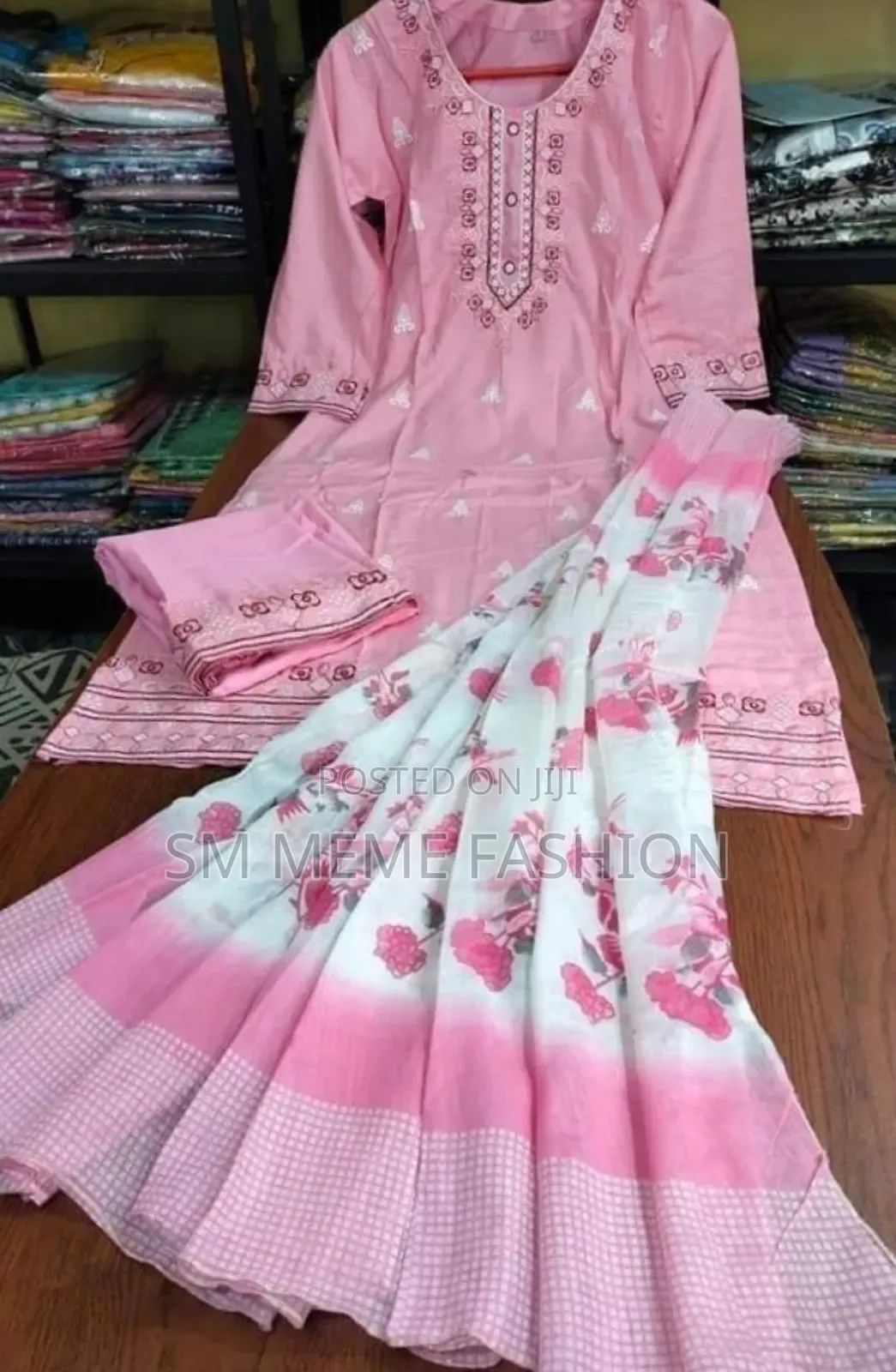Readymade Embroidery Cotton Three Piece