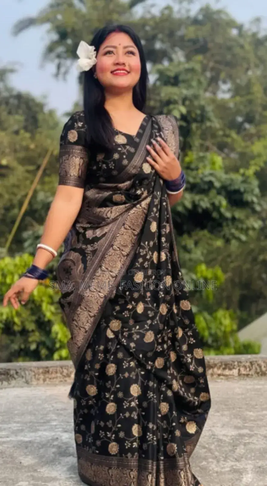 জাপানি সিল্ক শাড়ি উইথ ব্লাউজ পিস