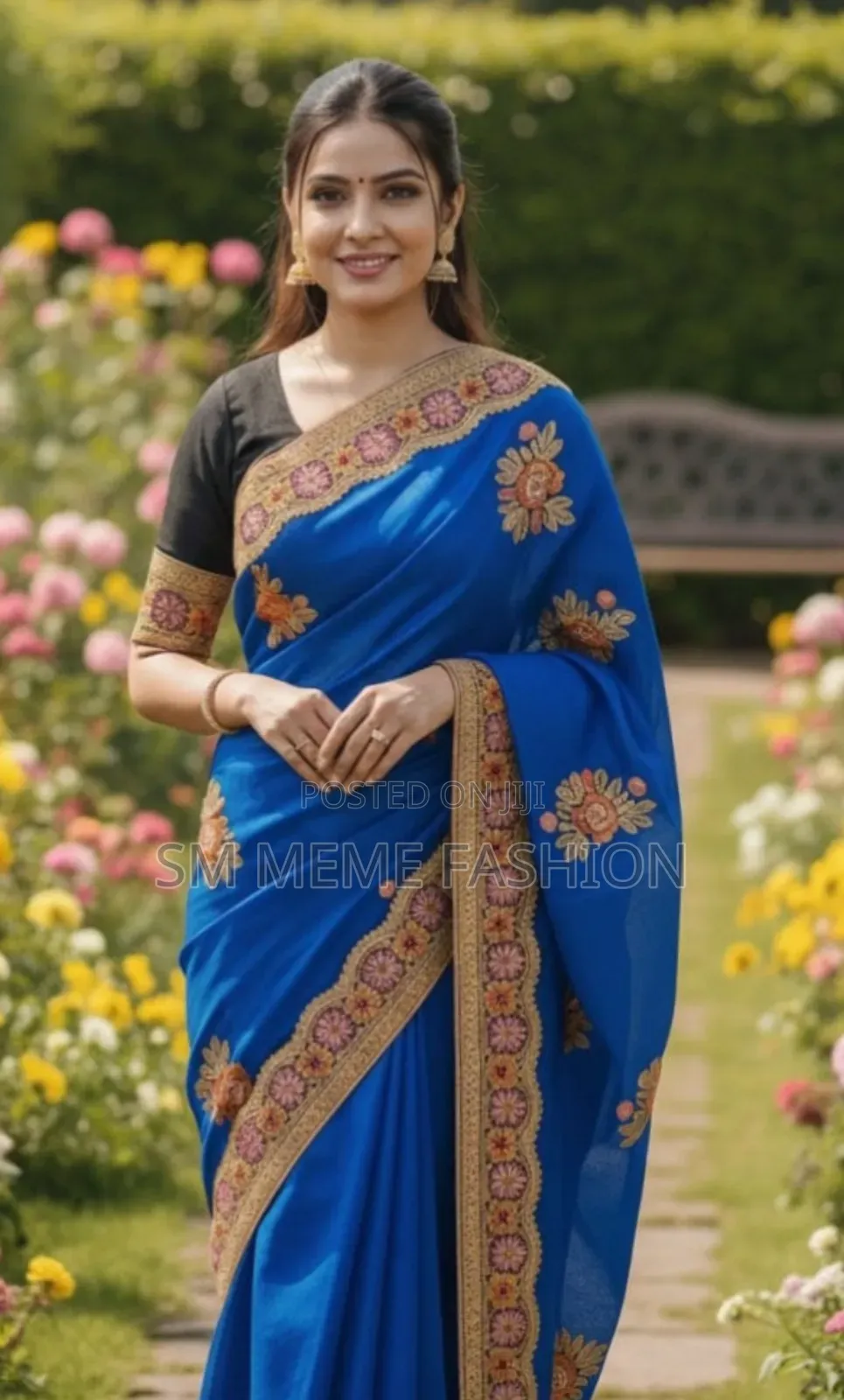 প্রিমিয়াম এমব্রয়ডারি সেমি মসলিন শাড়ি
