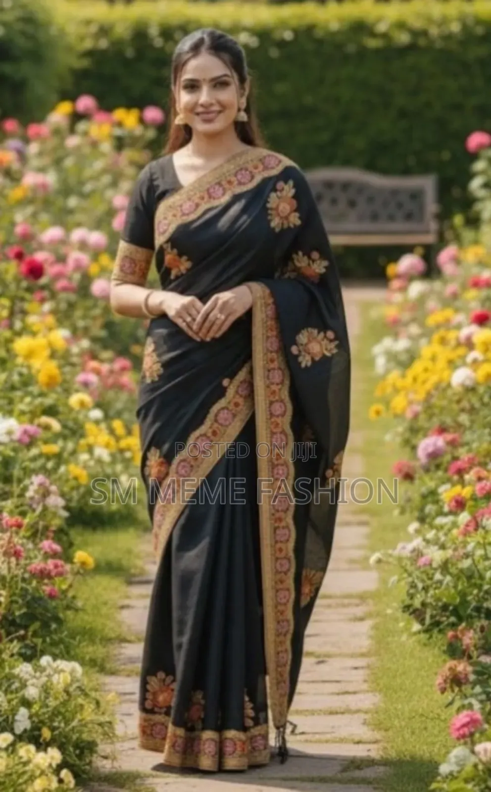 প্রিমিয়াম এমব্রয়ডারি সেমি মসলিন শাড়ি