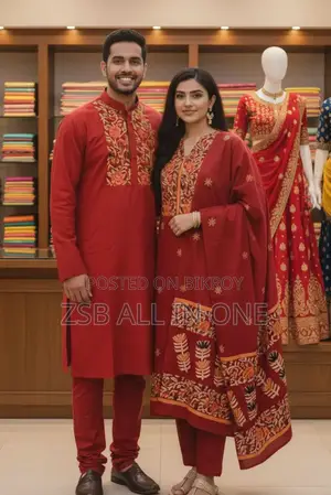 পাঞ্জাবি থ্রি পিস কাপল সেট নতুন আপডেট