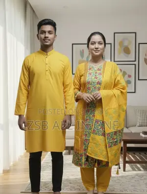পাঞ্জাবি থ্রি পিস কাপল সেট নতুন আপডেট