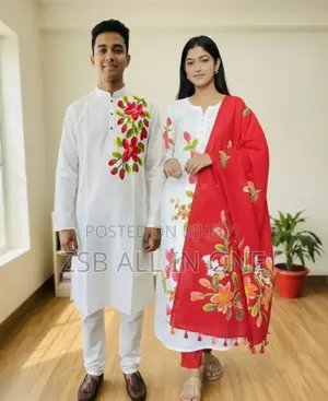 পাঞ্জাবি থ্রি পিস কাপল সেট নতুন আপডেট