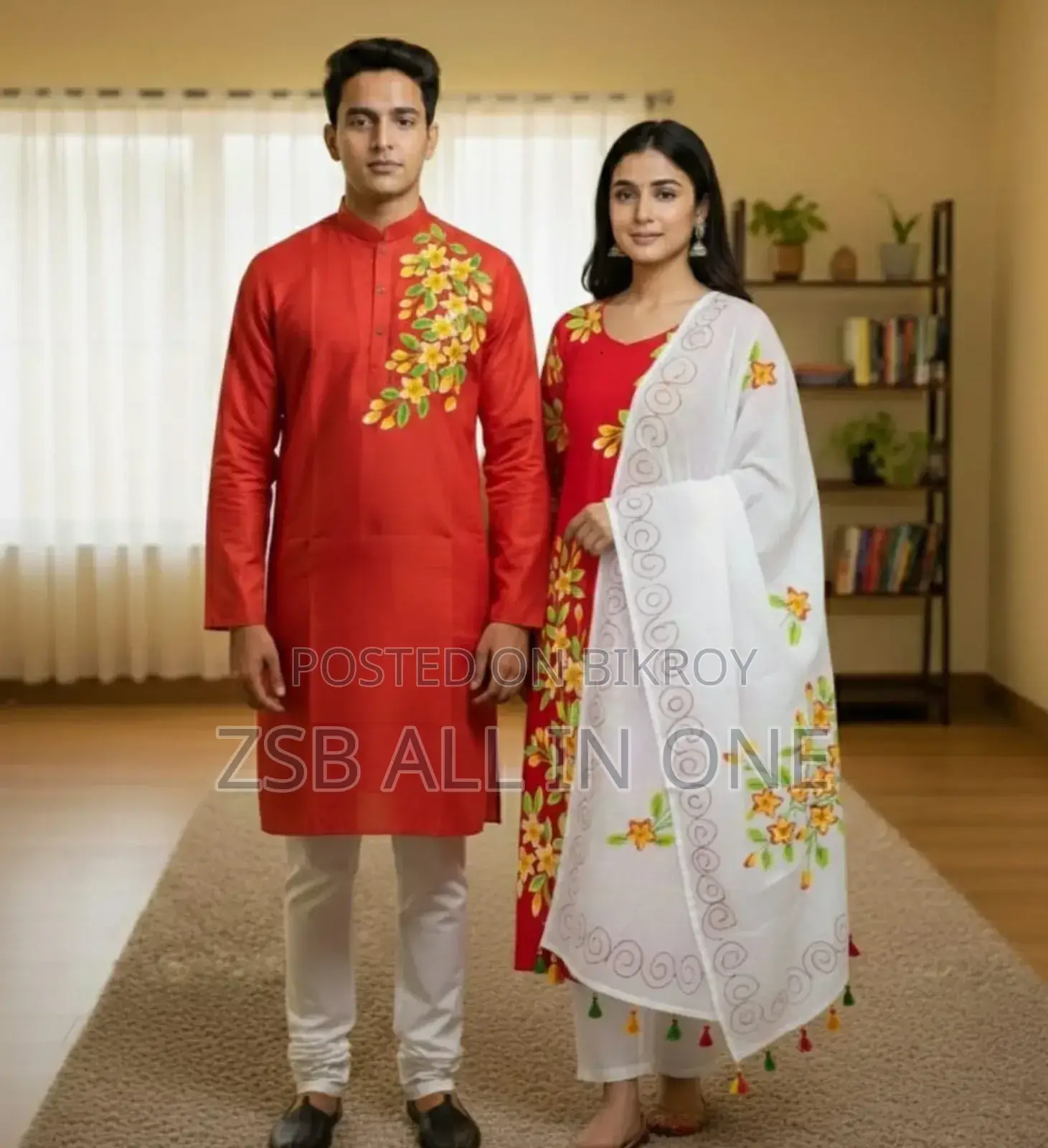 পাঞ্জাবি থ্রি পিস কাপল সেট নতুন আপডেট
