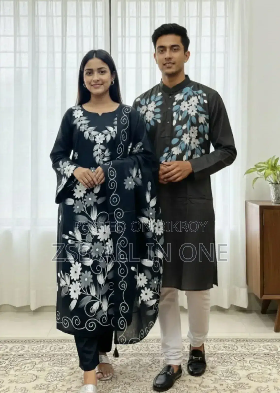 পাঞ্জাবি থ্রি পিস কাপল সেট নতুন আপডেট