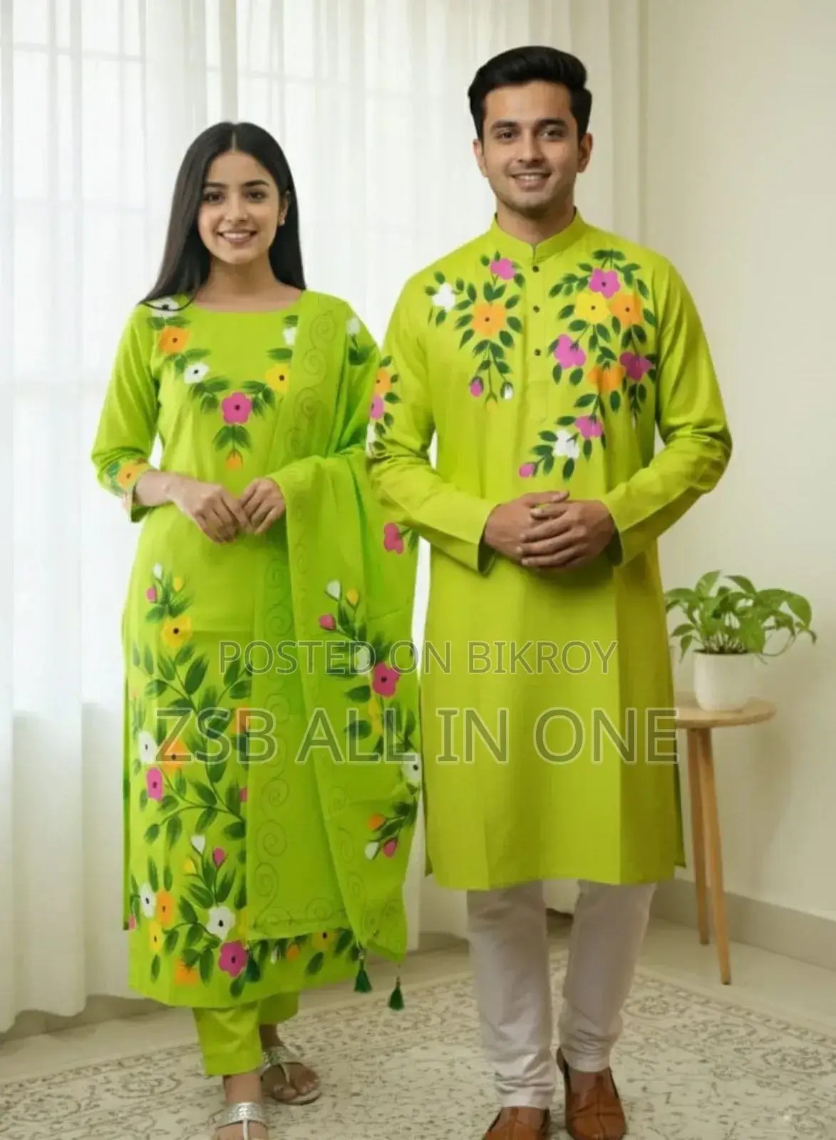 পাঞ্জাবি থ্রি পিস কাপল সেট নতুন আপডেট