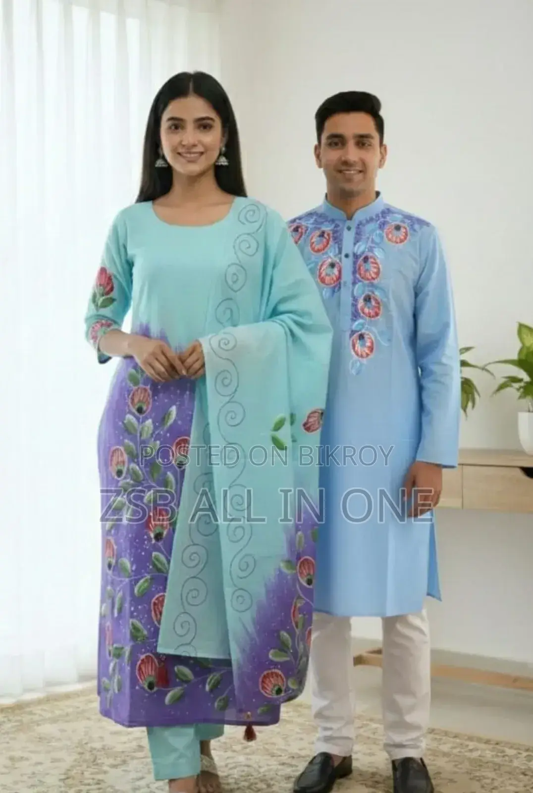 পাঞ্জাবি থ্রি পিস কাপল সেট নতুন আপডেট
