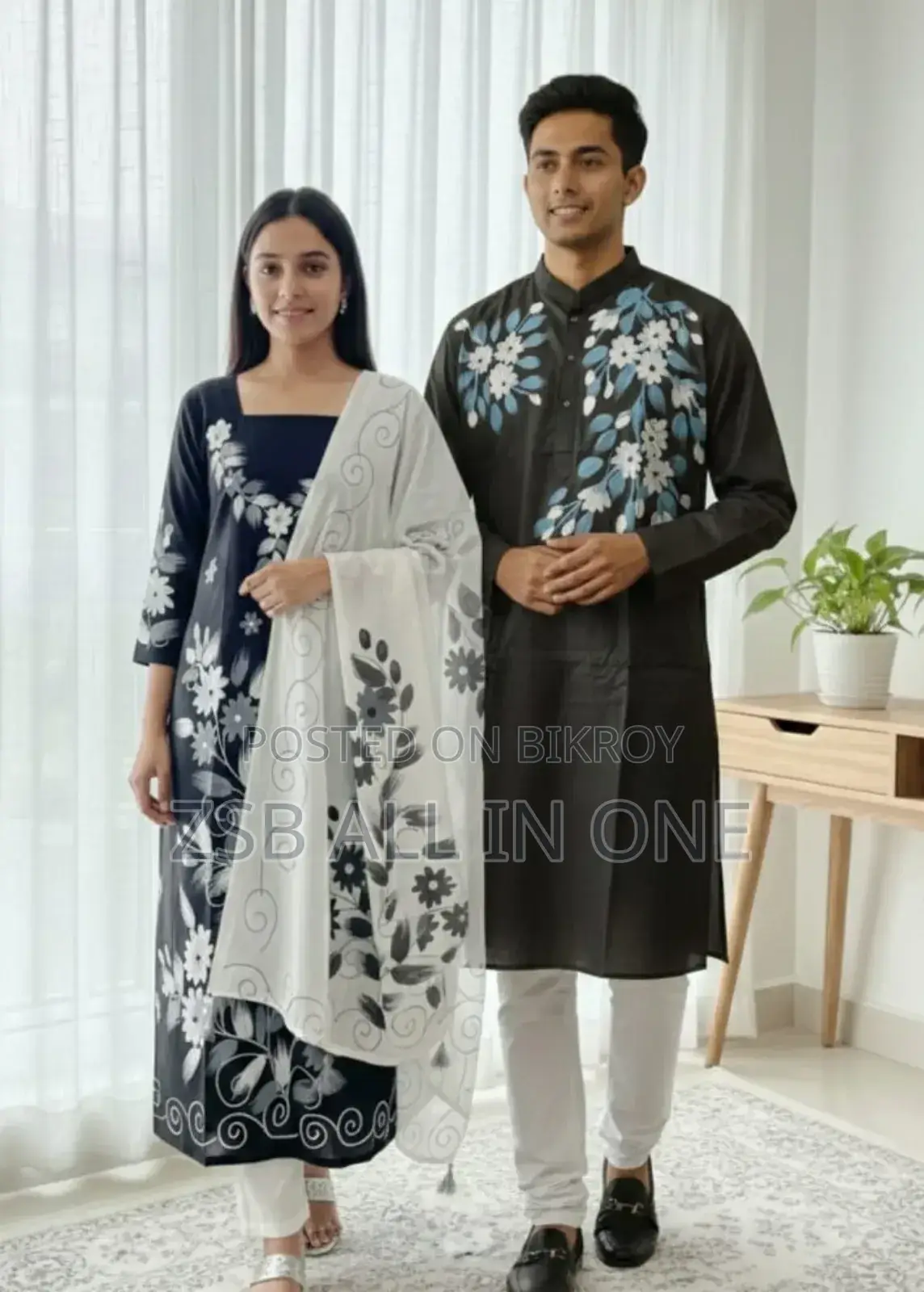 পাঞ্জাবি থ্রি পিস কাপল সেট নতুন আপডেট