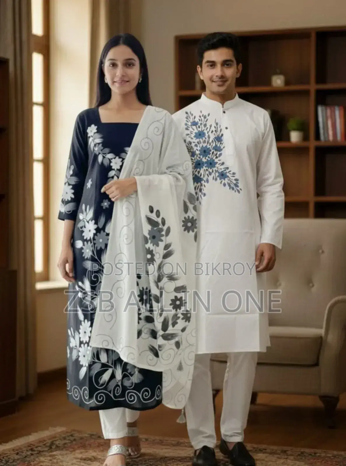 পাঞ্জাবি থ্রি পিস কাপল সেট নতুন আপডেট