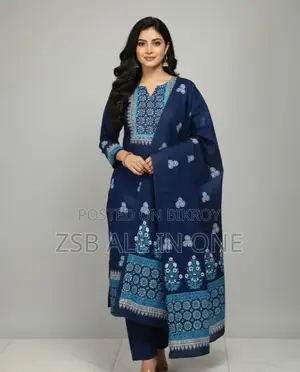 ব্লক প্রিন্ট থ্রি পিস নতুন আপডেট কালেকশন