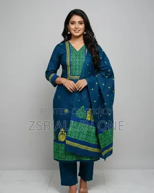 ব্লক প্রিন্ট থ্রি পিস নতুন আপডেট কালেকশন