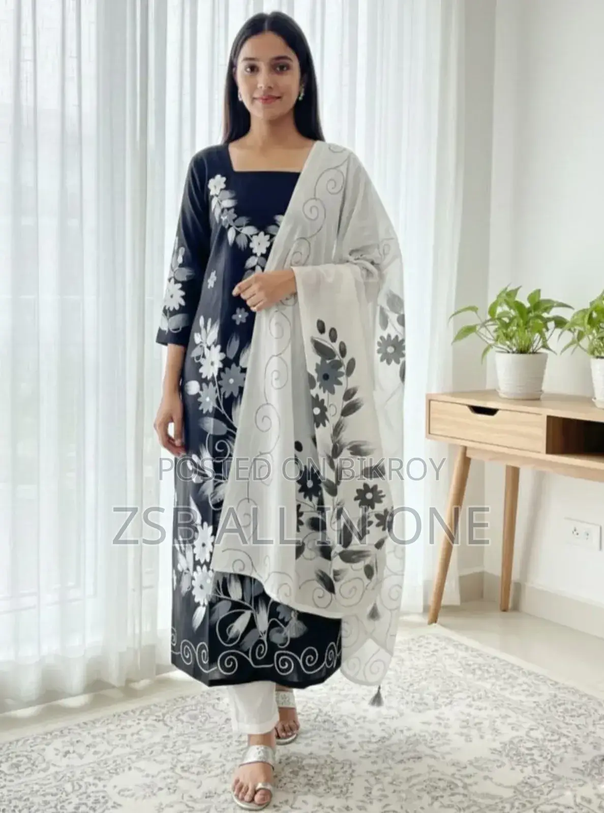 ব্লক প্রিন্ট থ্রি পিস নতুন আপডেট কালেকশন