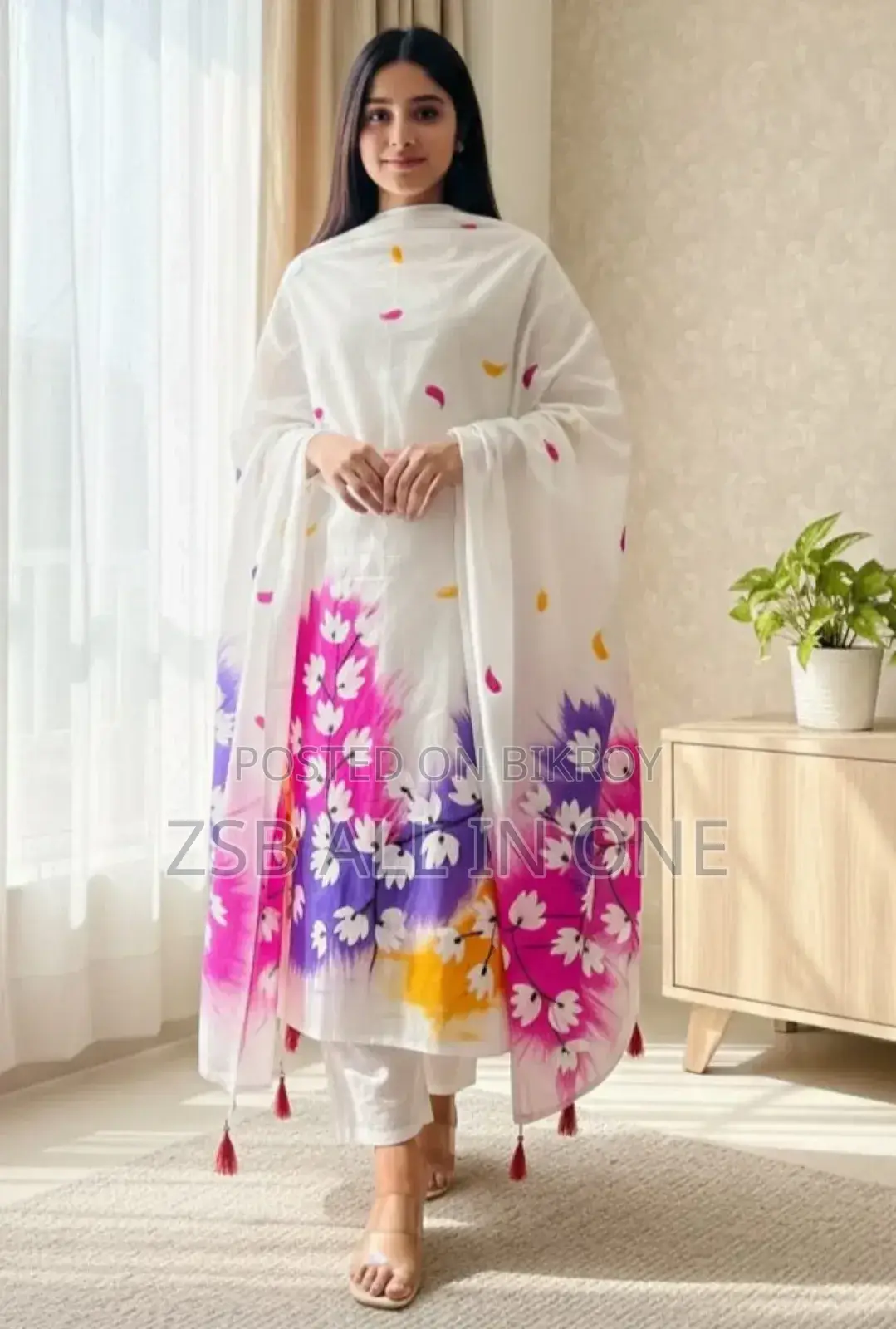 ব্লক প্রিন্ট থ্রি পিস নতুন আপডেট কালেকশন