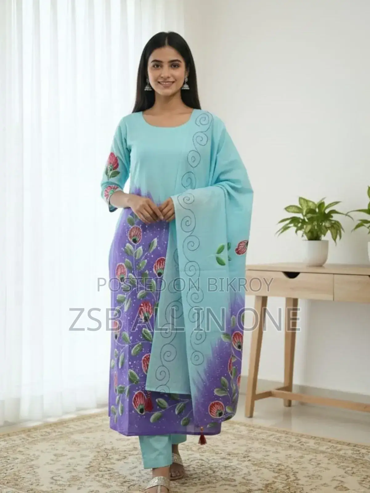 ব্লক প্রিন্ট থ্রি পিস নতুন আপডেট কালেকশন