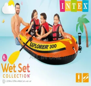Intex Explorer 300 Inflatable Boat Set With Air Pump 3 Person