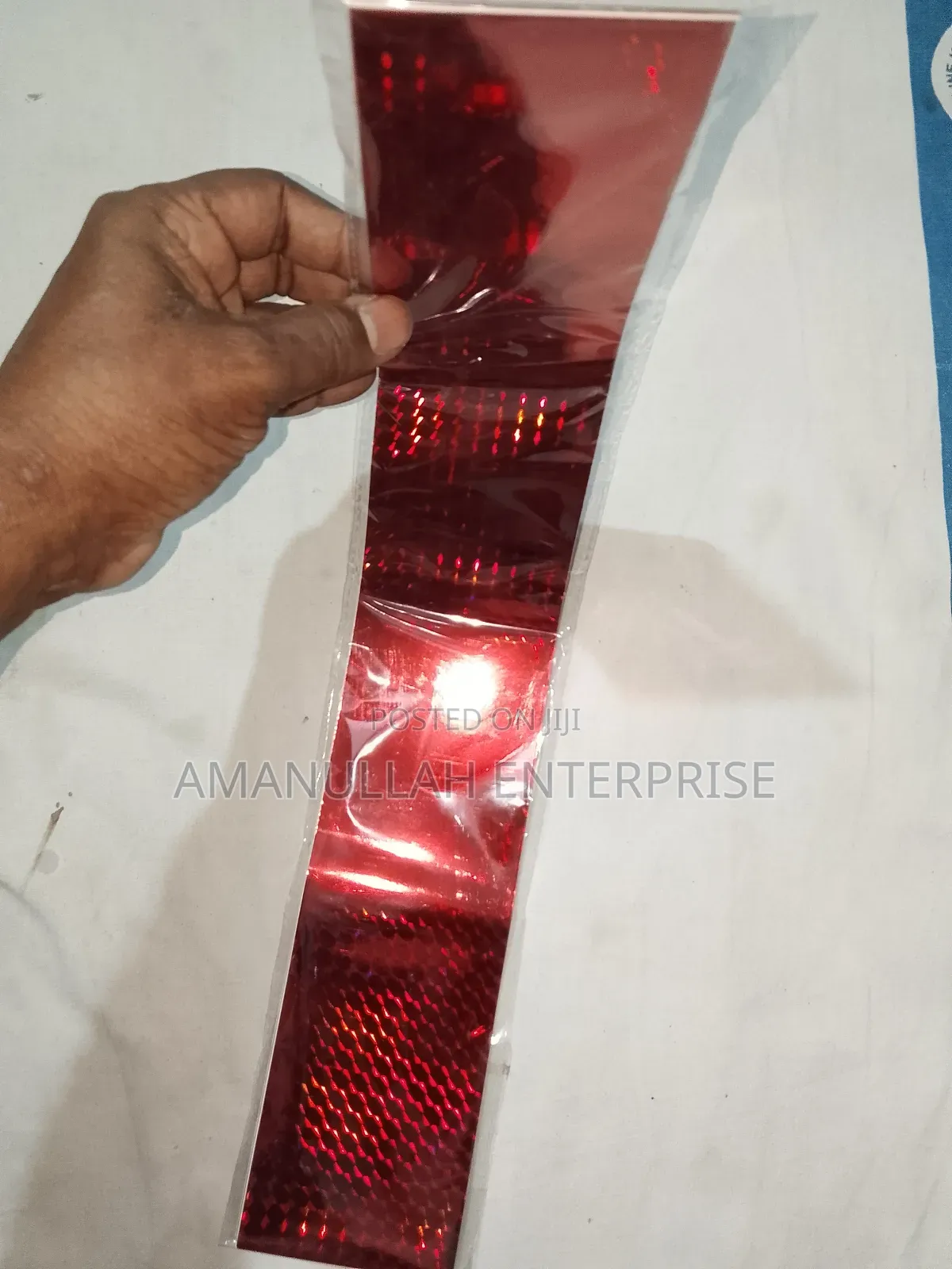 Premium Red Holographic Sticker (02 Pcs)