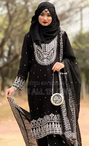Soft Georgette With Sequence Embroidery Three Piece