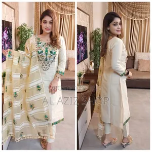Unstitched Screen Print Three-Piece Set