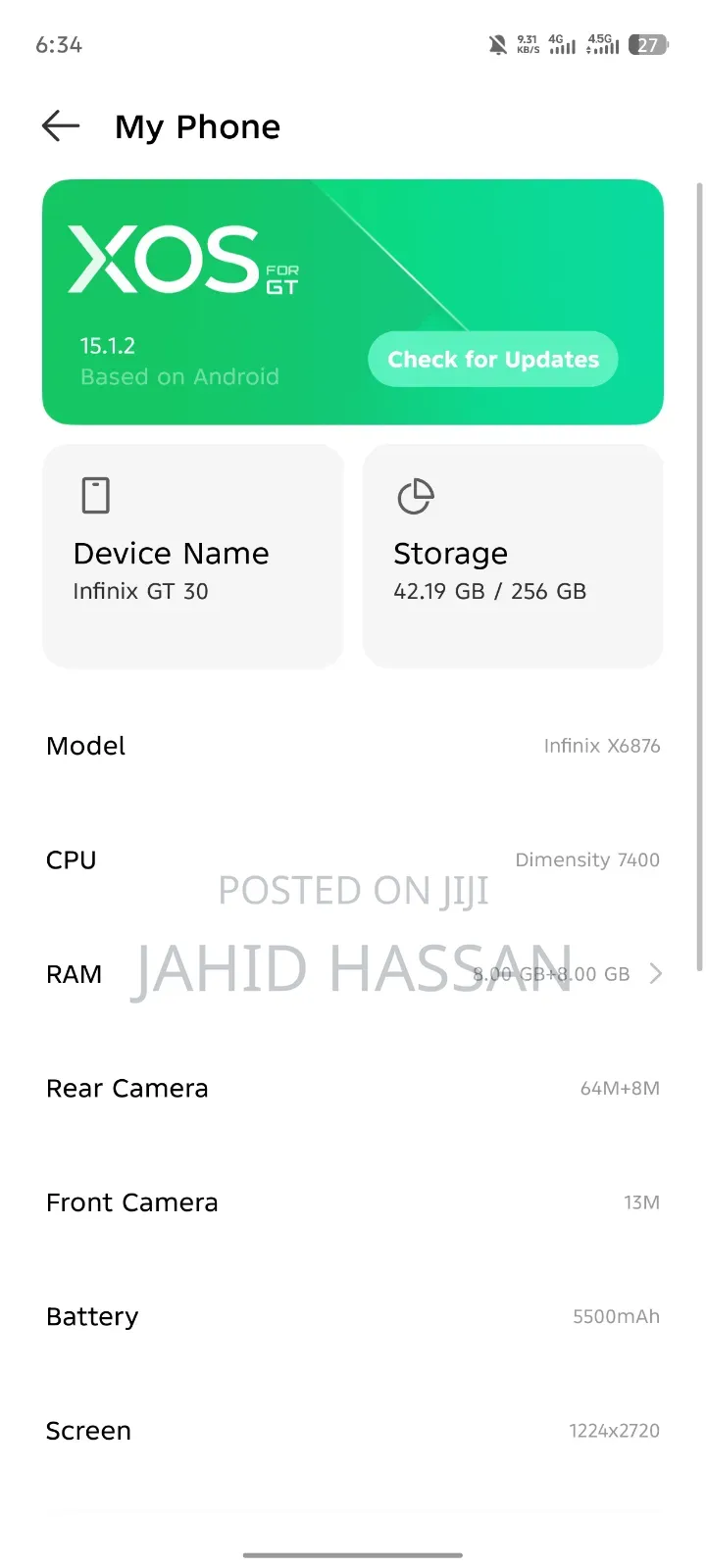 Infinix GT 30 5G 256 GB Black