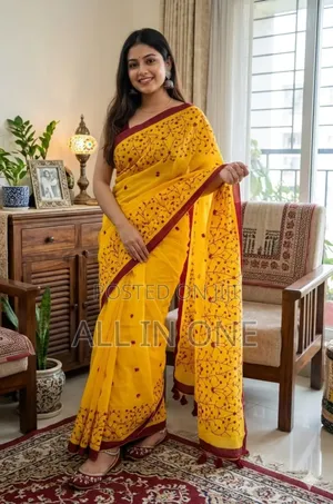 High-quality embroidered saree.