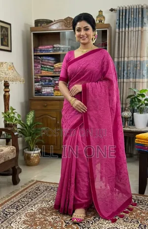 High-quality embroidered saree.
