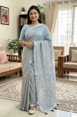 High-quality embroidered saree.