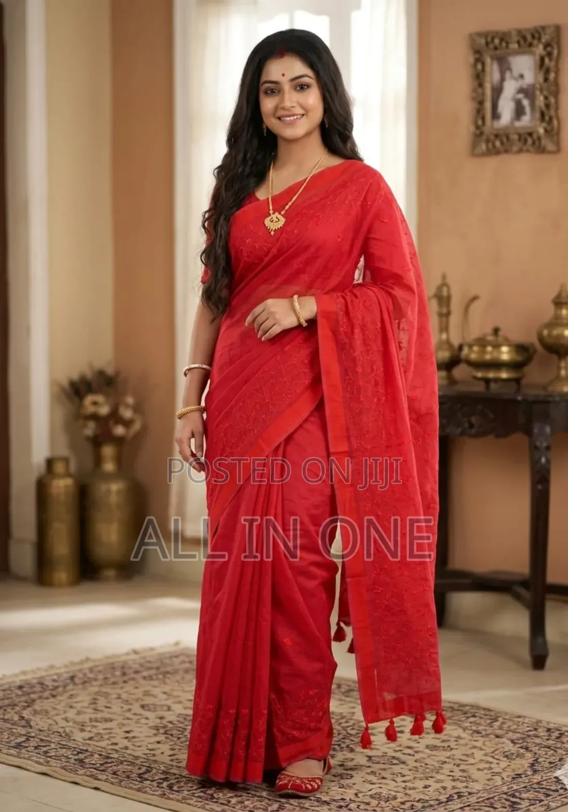 High-quality embroidered saree.