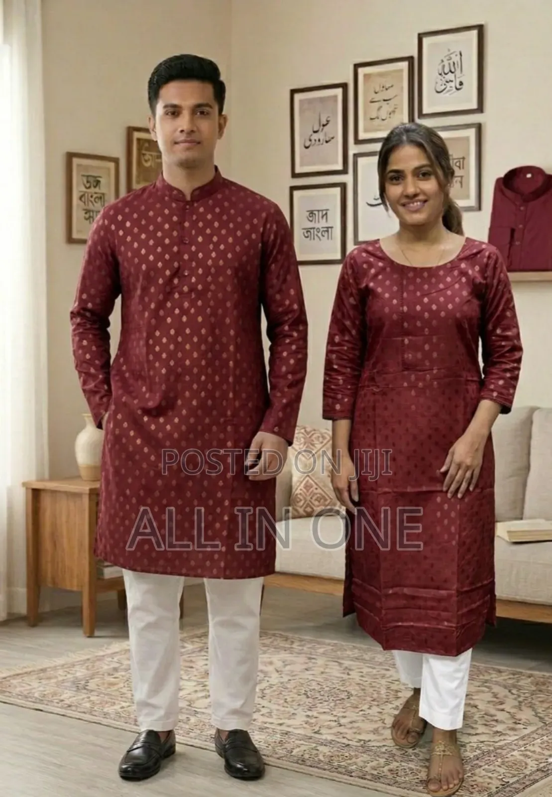 Panjabi Three Piece Couple Set