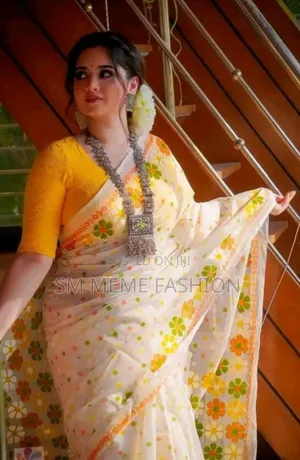 Skin Print Resham Silk Saree With Blouse Piece