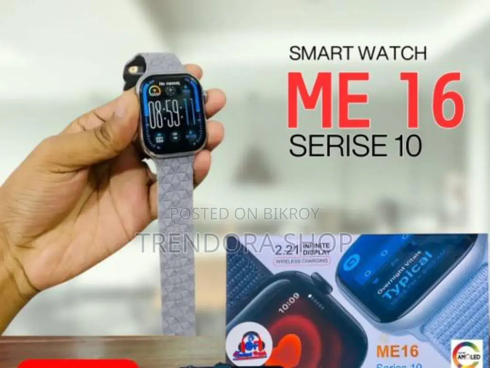Me16 Series 10 Smartwatch – Amoled Display (2 Strap)