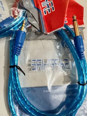 : 3.5mm to 6.35mm (1/4") Mono Audio Aux Cable | Premium Blue
