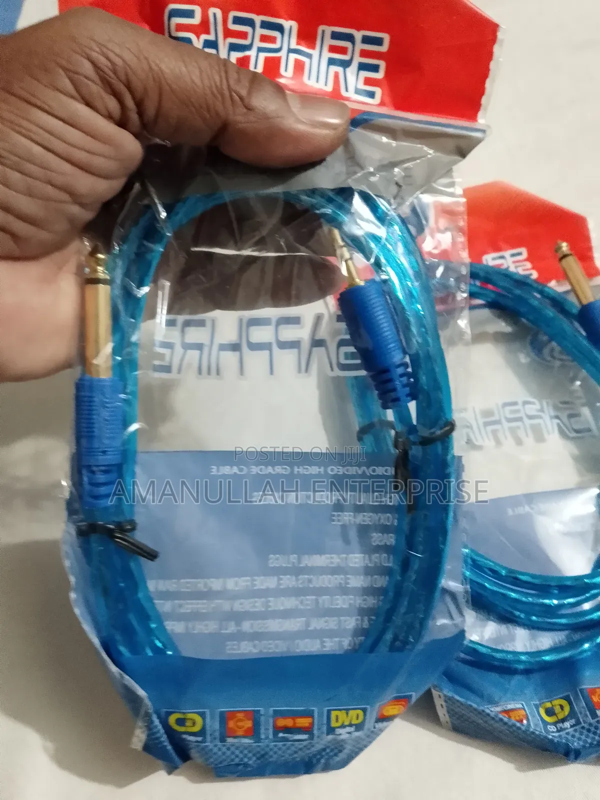: 3.5mm to 6.35mm (1/4") Mono Audio Aux Cable | Premium Blue