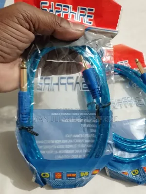 : 3.5mm to 6.35mm (1/4") Mono Audio Aux Cable | Premium Blue