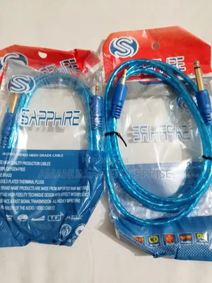 : 3.5mm to 6.35mm (1/4") Mono Audio Aux Cable | Premium Blue