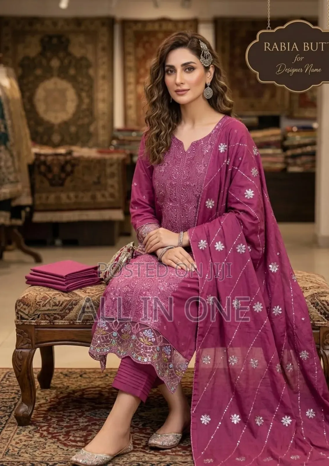 Unstitch Three Piece with Sequence and Embroidery Work on Full Body