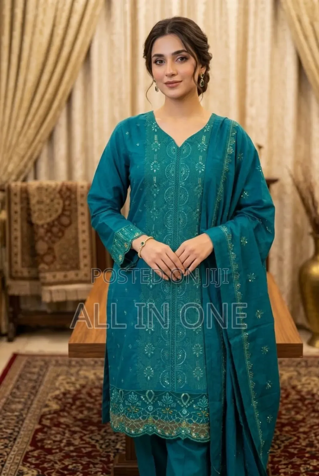 Unstitch Three Piece with Sequence and Embroidery Work on Full Body