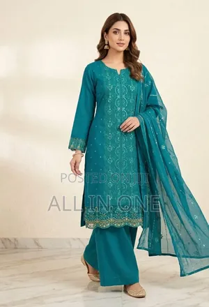 Unstitch Three Piece with Sequence and Embroidery Work on Full Body