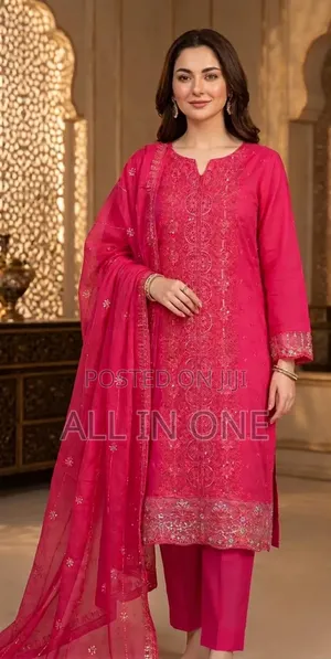 Unstitch Three Piece with Sequence and Embroidery Work on Full Body