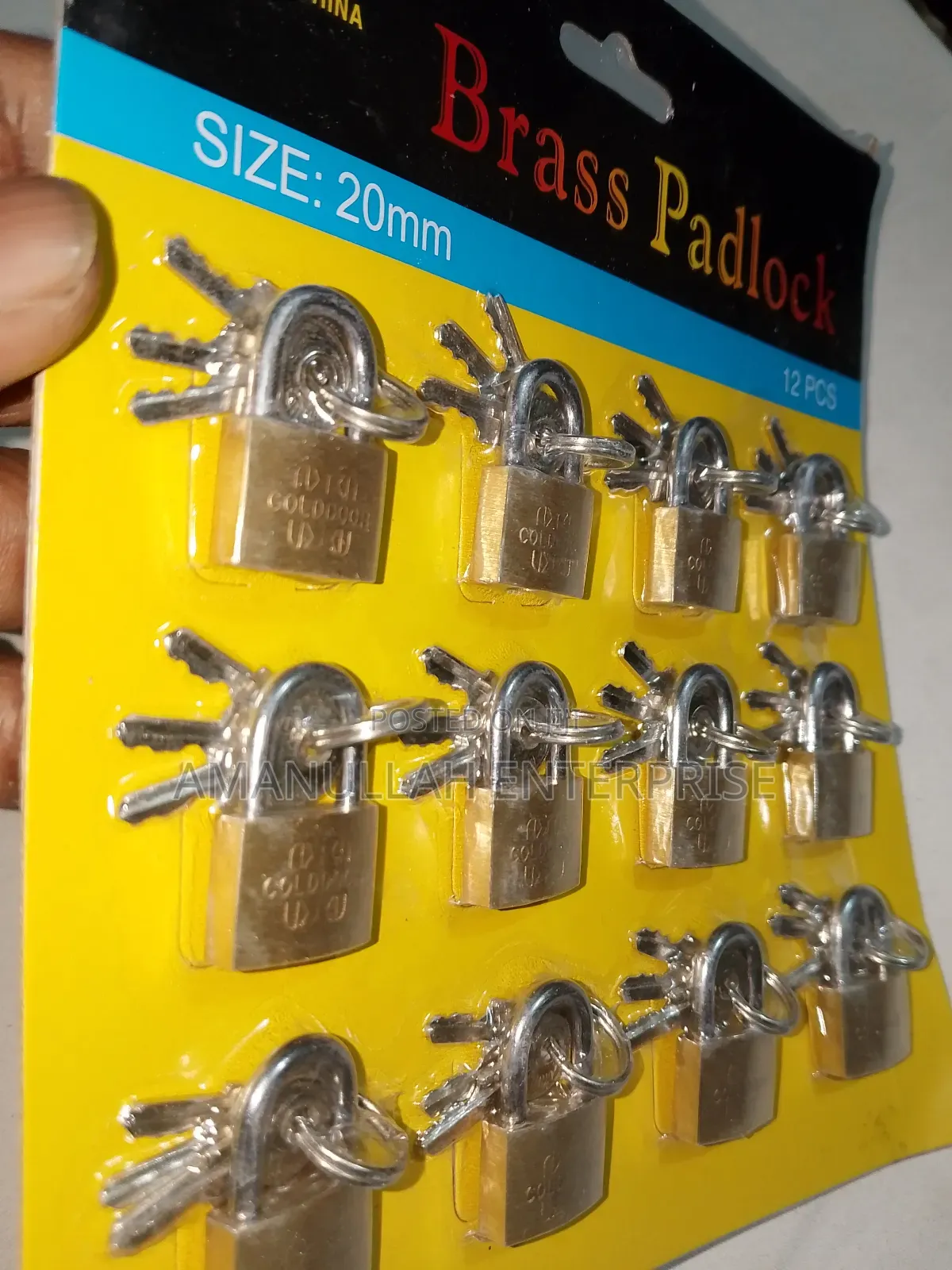 Mini 20mm Brass Padlocks | Small Luggage Locker Locks (03 Pcs)