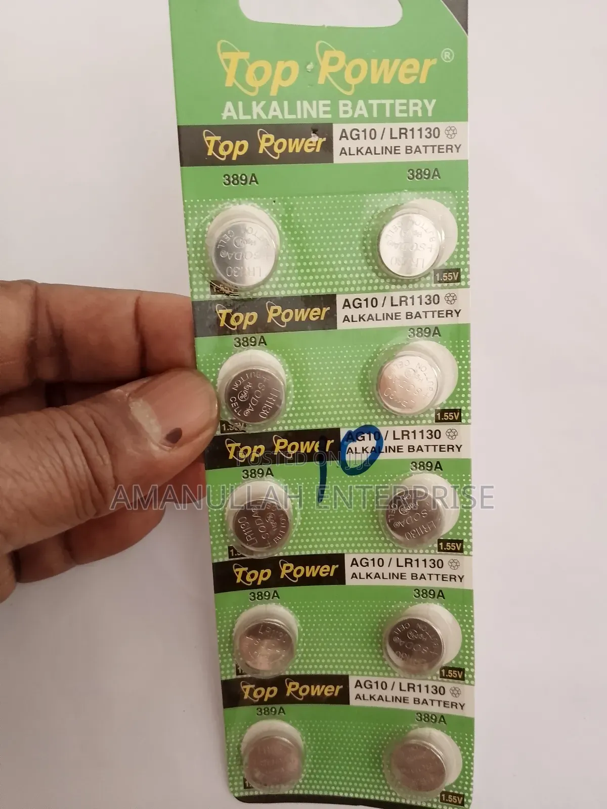 Ag10 Lr1130 Alkaline Button Cell Battery - 1.55v (Pack of 10 Pcs)