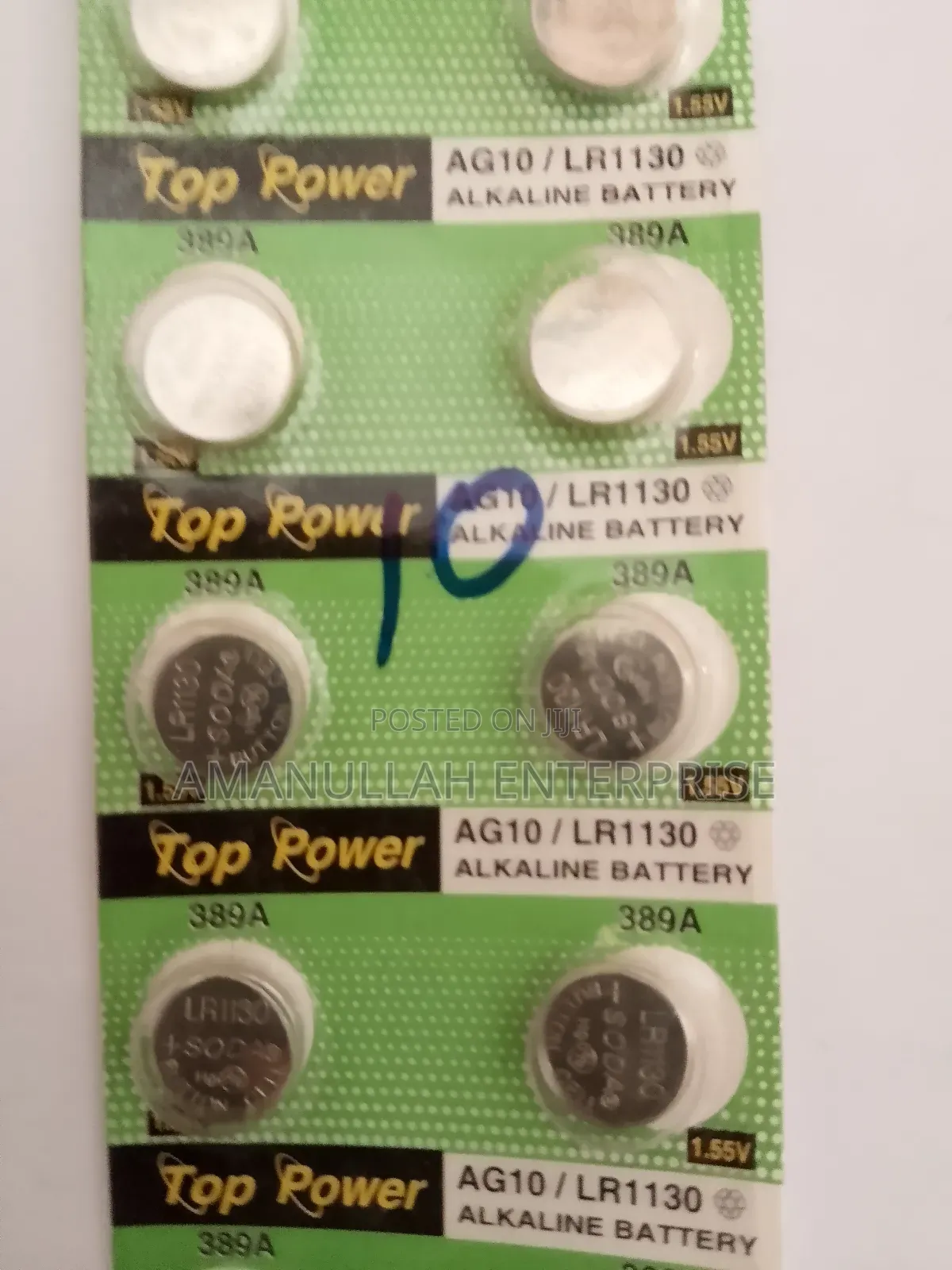 Ag10 Lr1130 Alkaline Button Cell Battery - 1.55v (Pack of 10 Pcs)
