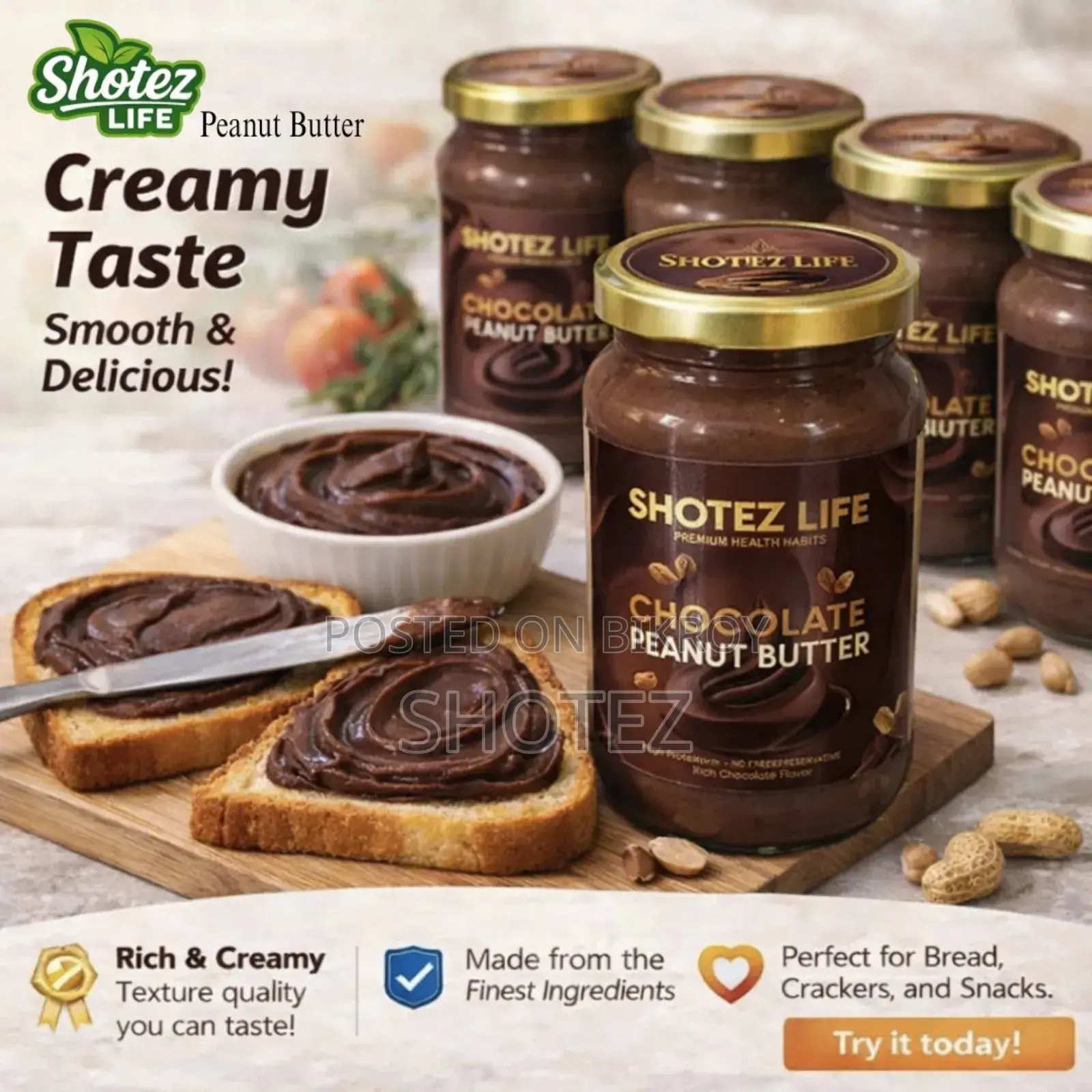 Shotez Life Chocolate Peanut Butter Chocolate's Delicious Taste and Peanut