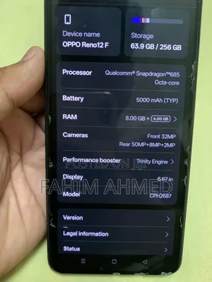 New Oppo Reno12 F 256 GB Black