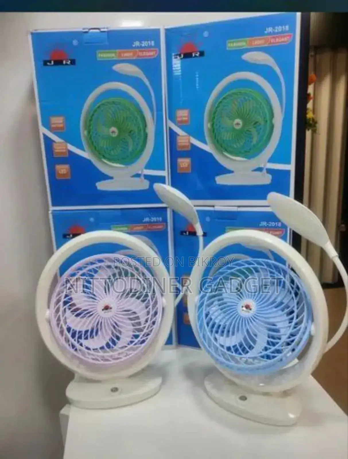 Jr 2018 Mini Portable Fan With Led Light