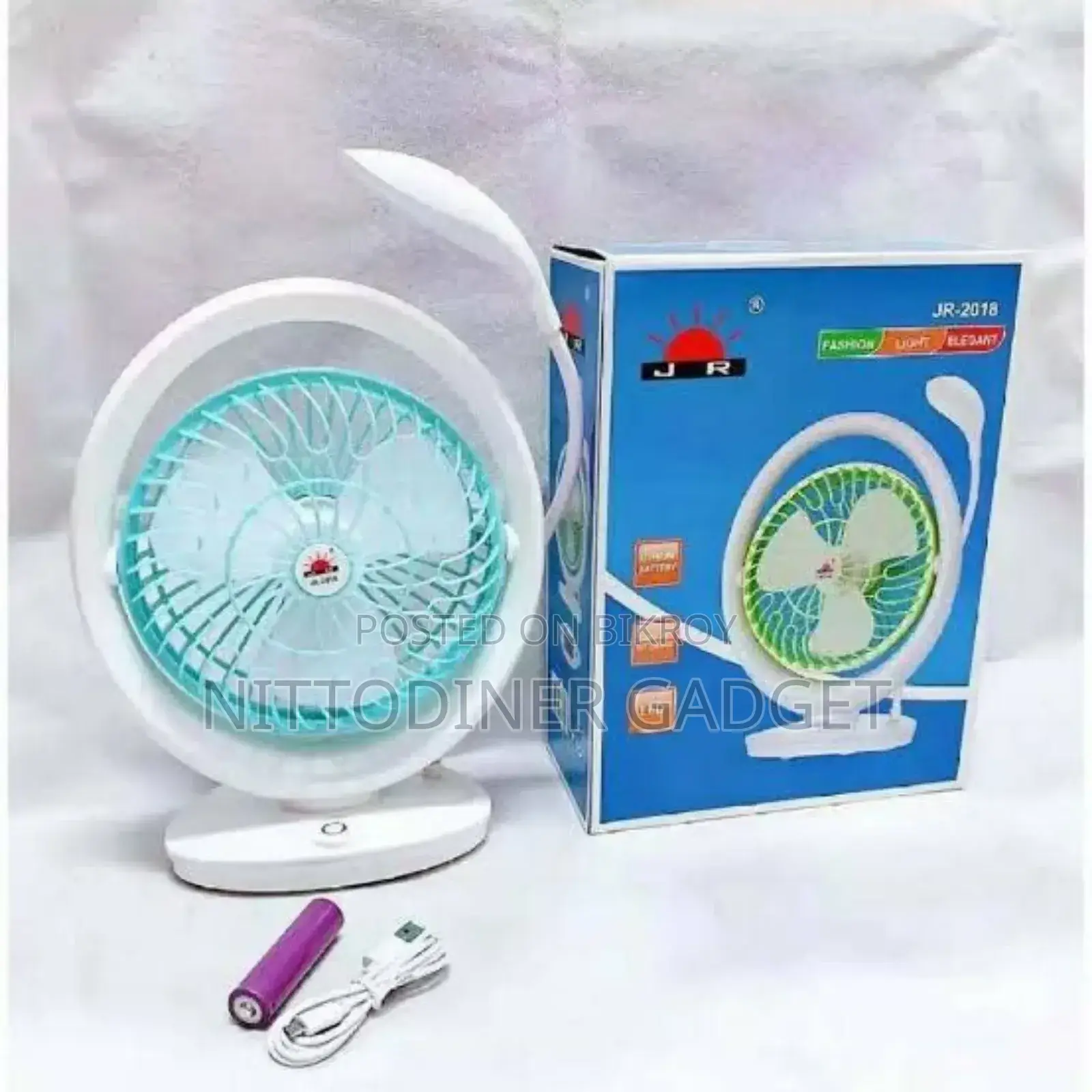 Jr 2018 Mini Portable Fan With Led Light