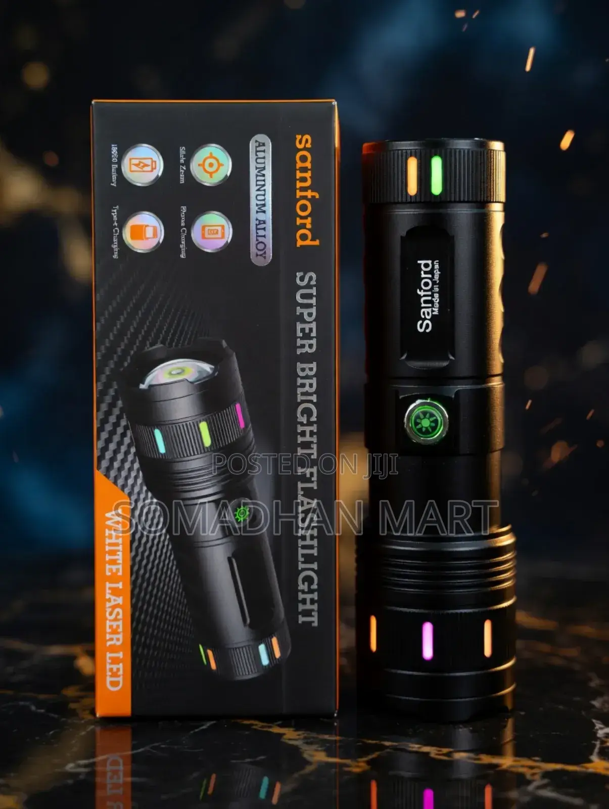 Sanford High Power Super Bright Flashlight – 30000mah