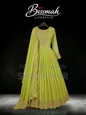 রেডিমেড জর্জেট এমব্রয়ডারি পার্টি ড্রেস