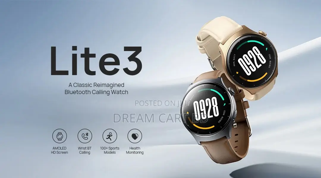Mibro Lite 3 Amoled 1.3 Inch Bt Calling Smart Watch- Gold
