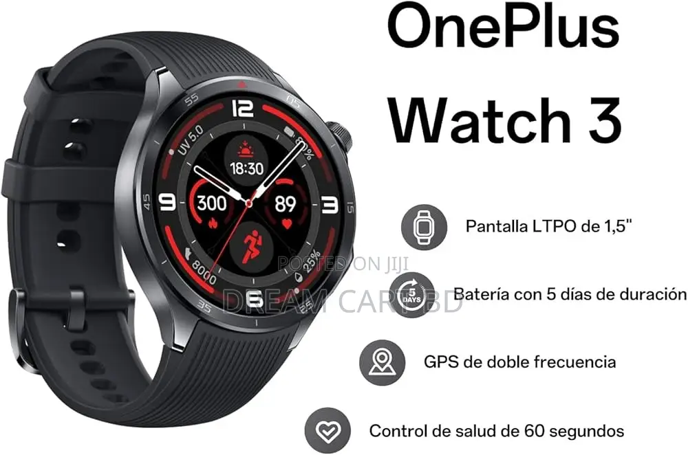 OnePlus Watch 3 – 1.5” AMOLED, BT Calling, GPS, 32GB/2GB – Obsidian
