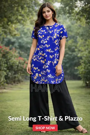 Ladies Super Soft Viscose Fabric T Shirt and Plazzo Set